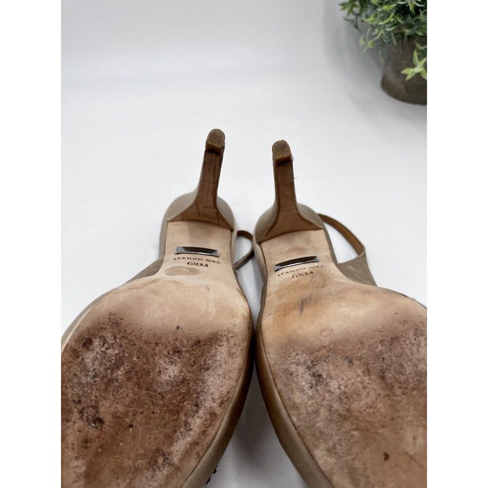 Badgley Mischka Anita Satin Peep Toe Platform Stiletto‎ Flower Jewels Sz 6.5 - Picture 14 of 16